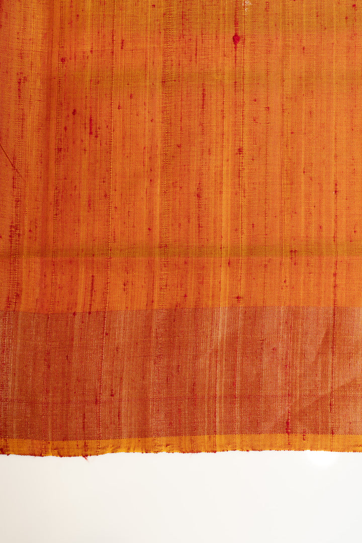 Peach shot colour raw silk pure patola ikat silk saree
