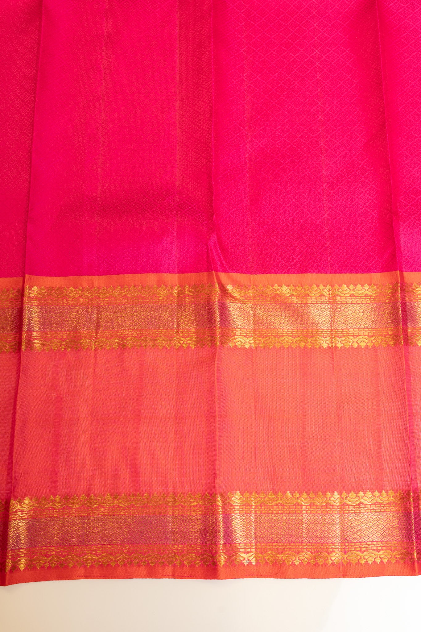 Honey beige pure zari Muthu checks Kanchipuram silk saree