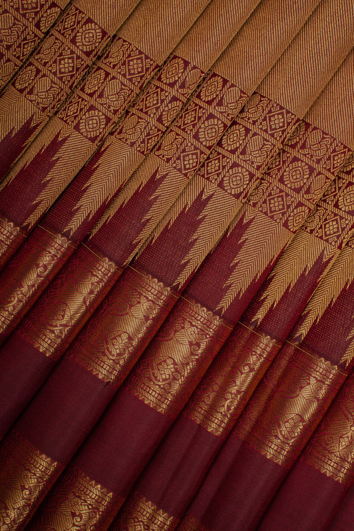 Gold Brocade Pure Kanchipuram Silk Saree