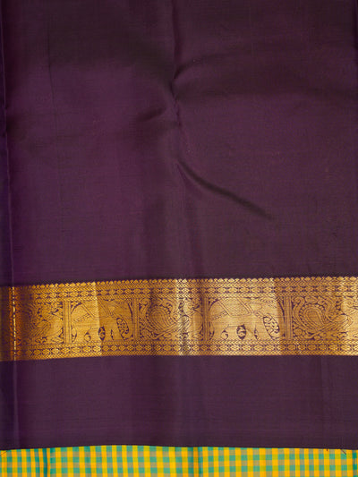 Sampanga Green Podikattam Pure Kanchipuram Silk Saree