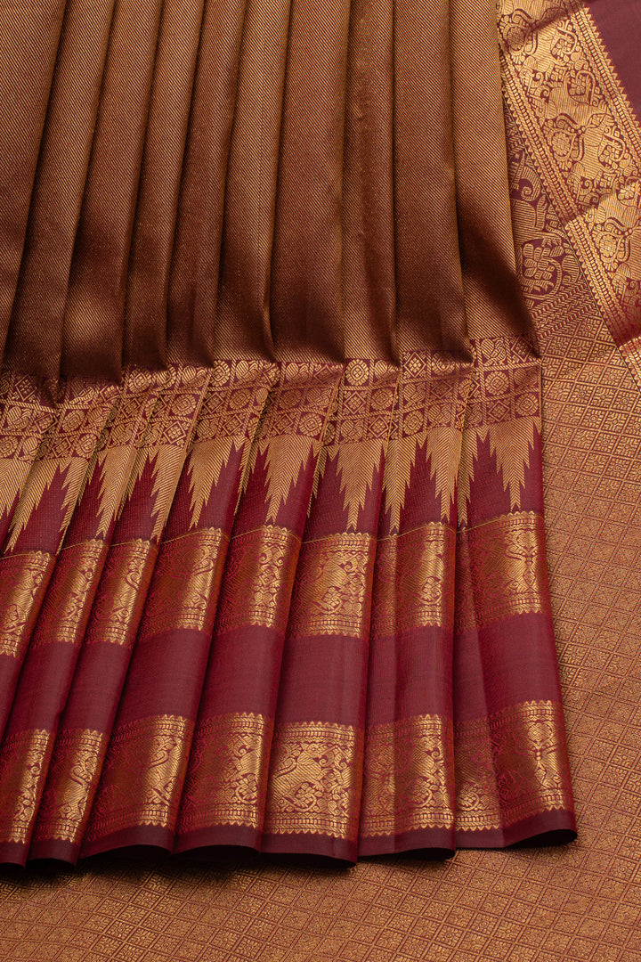 Gold Brocade Pure Kanchipuram Silk Saree