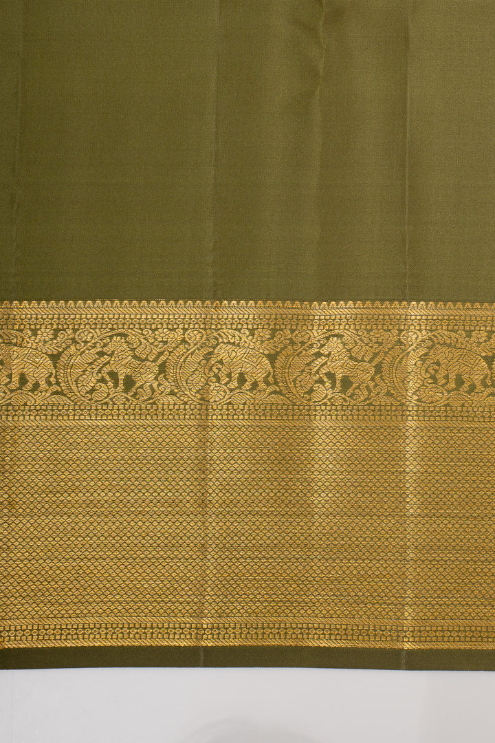 Mehandi green traditional pure kanchipuram silk saree