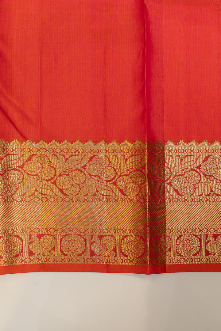 Peach brocade pure Kanchipuram silk saree