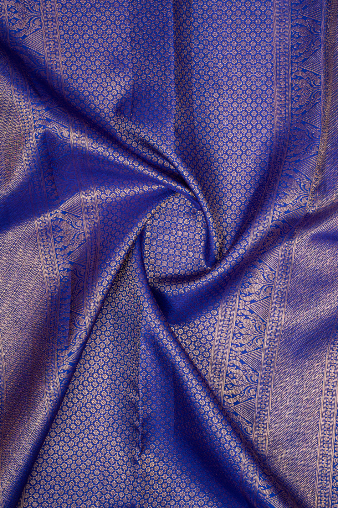 Yellow and MS blue brocade  Pure Kanchipuram Silk Saree