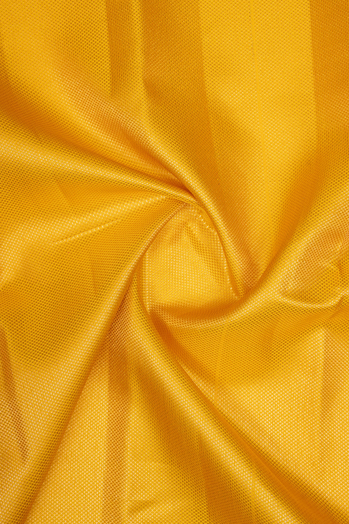 Yellow and MS blue brocade  Pure Kanchipuram Silk Saree