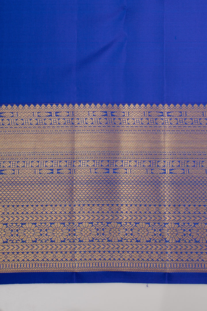 Yellow and MS blue brocade  Pure Kanchipuram Silk Saree