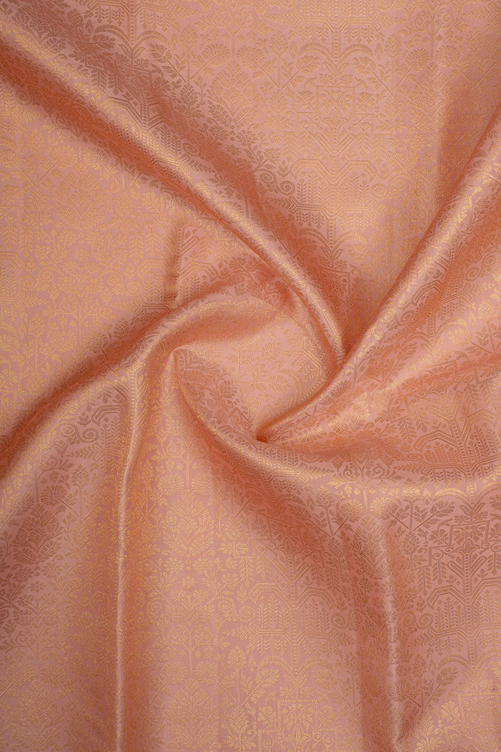 Pastel Pink and Jamun Brocade Pure Kanchipuram Silk Saree