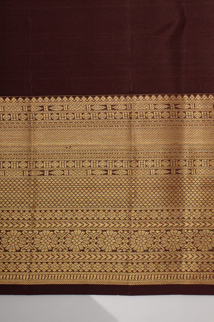 Pastel Pink and Jamun Brocade Pure Kanchipuram Silk Saree