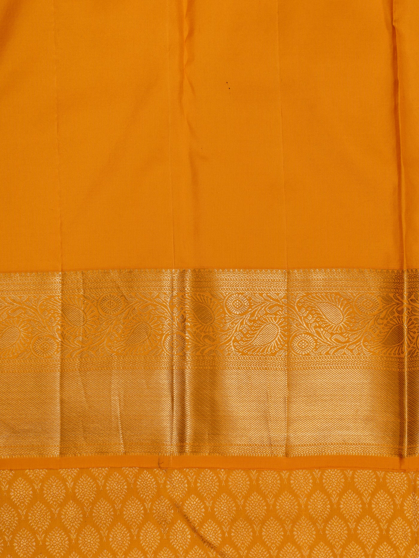 Mustard yellow brocade pure Kanchipuram silk saree