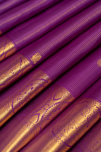 Purple vairaoosi pure Kanchipuram silk saree