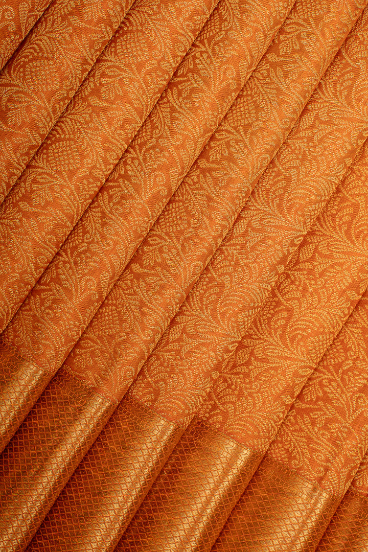 Mustard Brocade Pure Kanchipuram Silk Saree