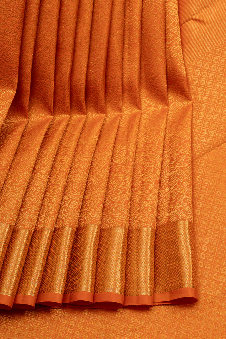 Mustard Brocade Pure Kanchipuram Silk Saree