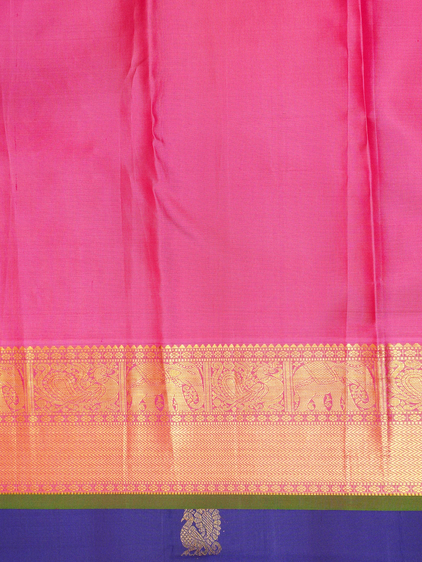 MS Blue and Pink Traditional Kanchipuram Silk Saree