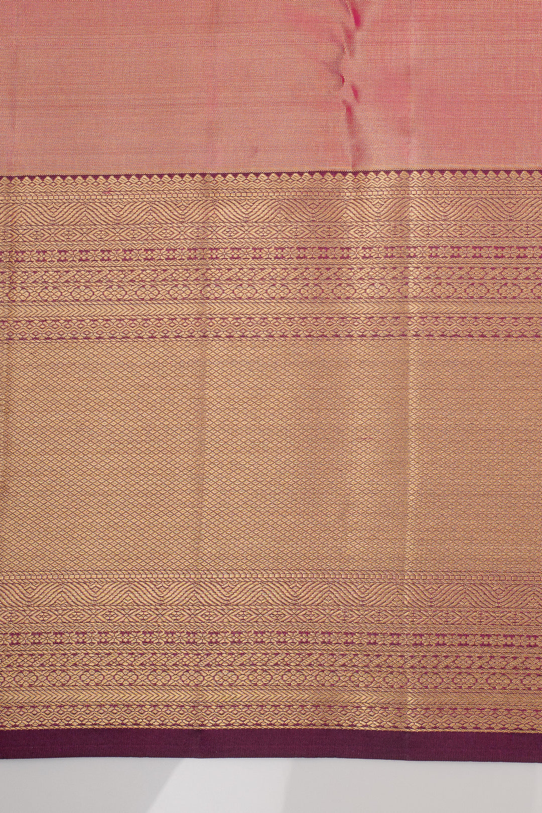 Pink and Purple Tissue Brocade Pure Kanchipuram Silk Saree