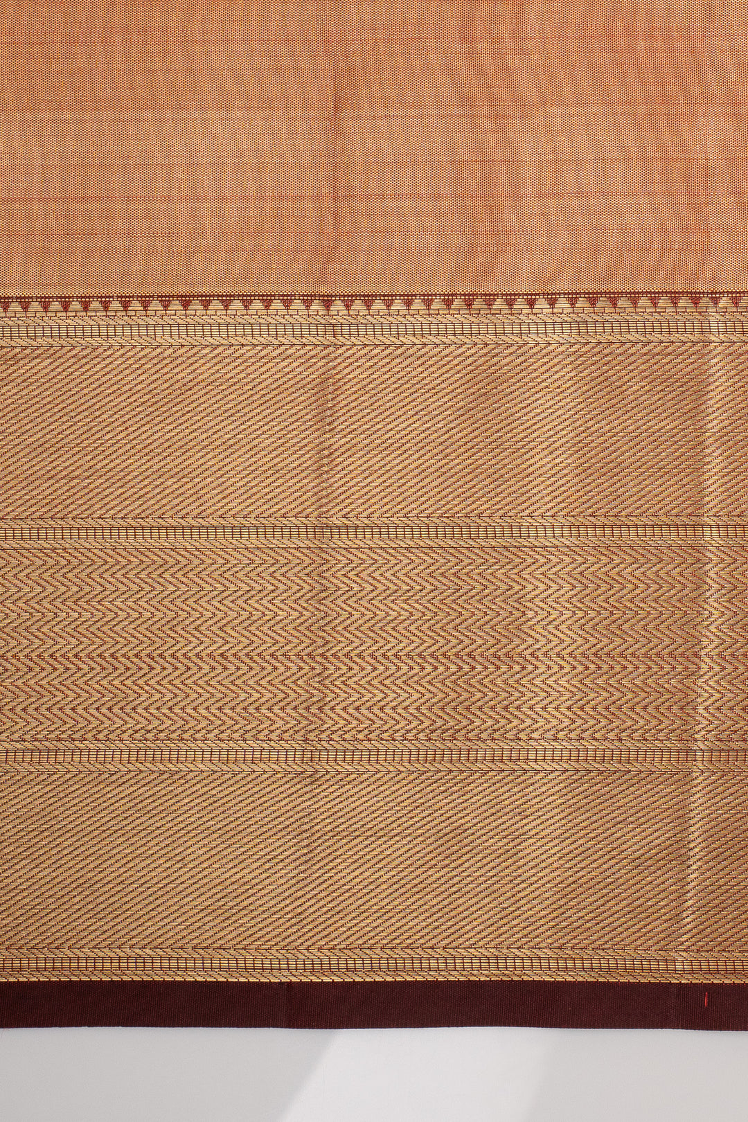 Gold and Maroon Brocade Pure Kanchipuram Silk Saree
