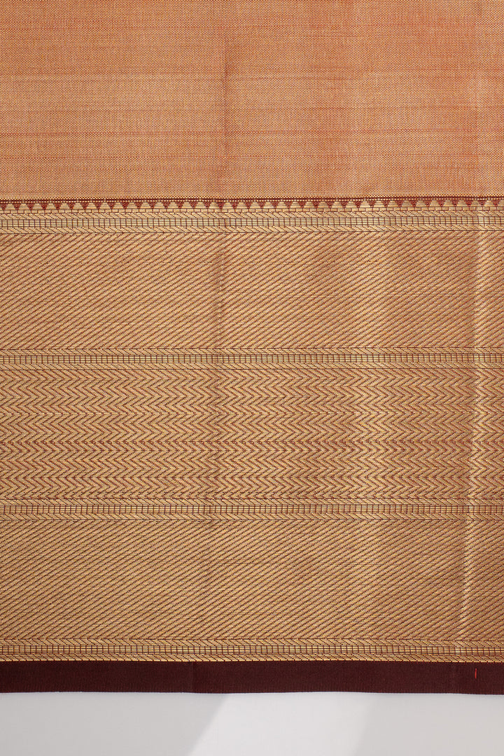 Gold and Maroon Brocade Pure Kanchipuram Silk Saree