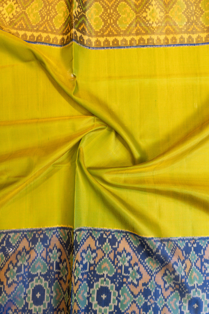 Blue pure ikat patan patola silk saree