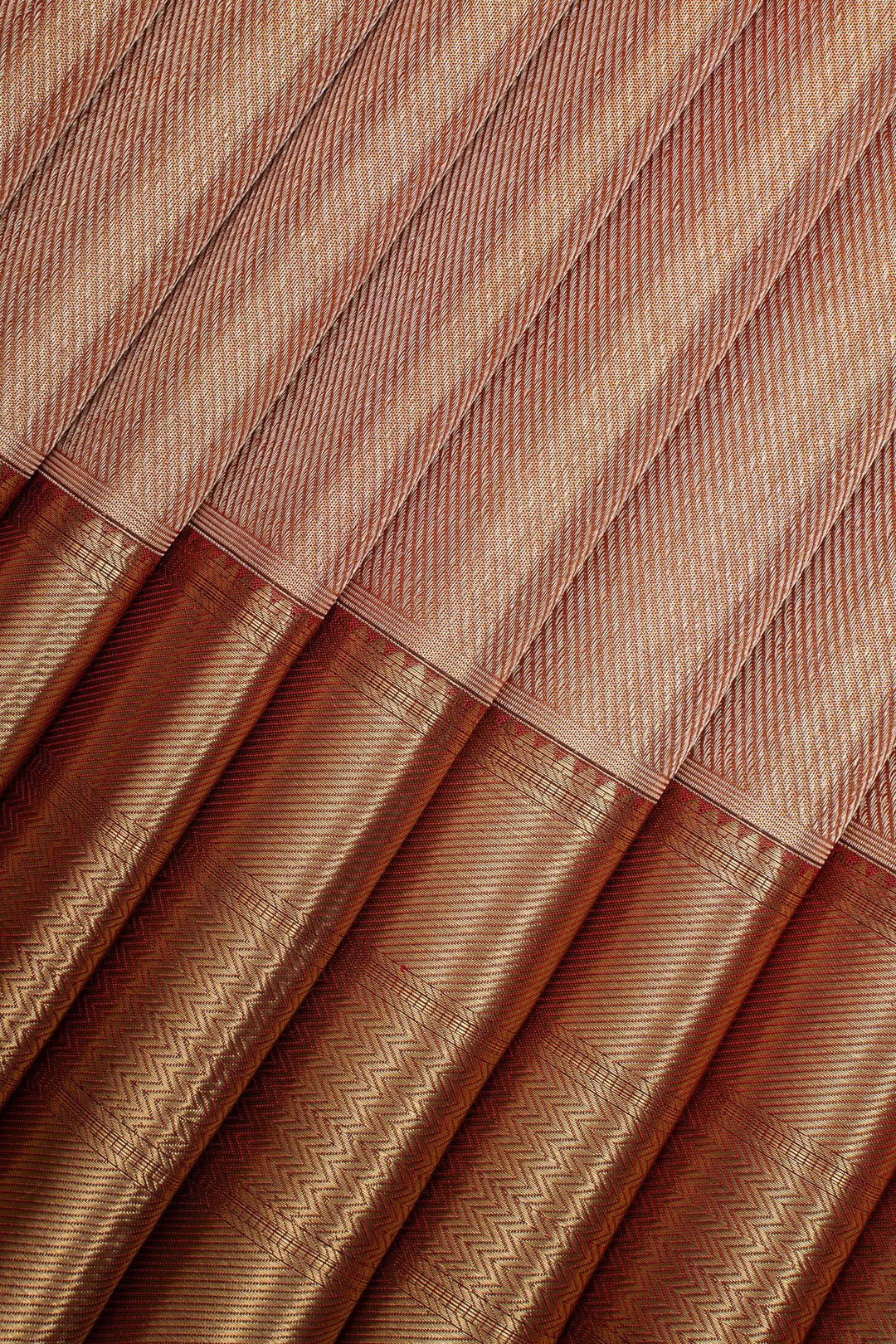 Gold and Maroon Brocade Pure Kanchipuram Silk Saree