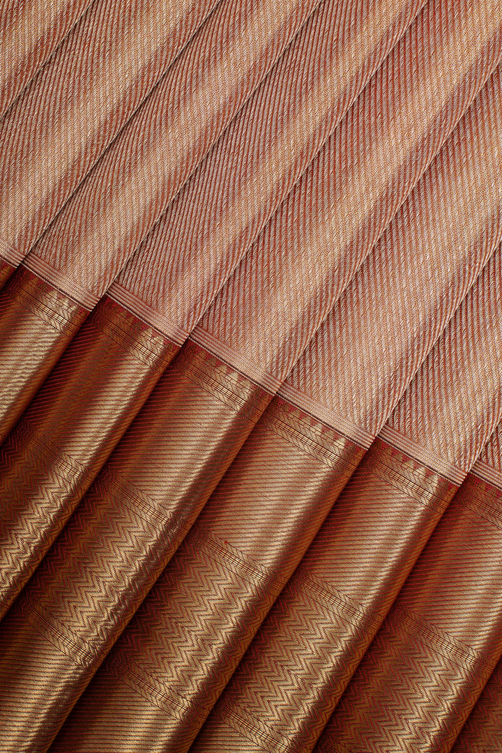 Gold and Maroon Brocade Pure Kanchipuram Silk Saree