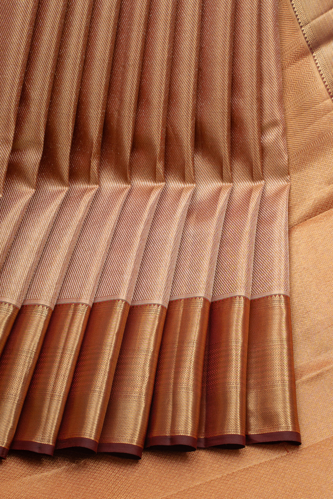 Gold and Maroon Brocade Pure Kanchipuram Silk Saree