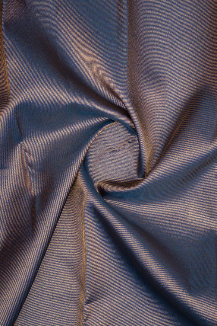 Peacock Blue Temple Brocade Pure Kanchipuram Silk Saree