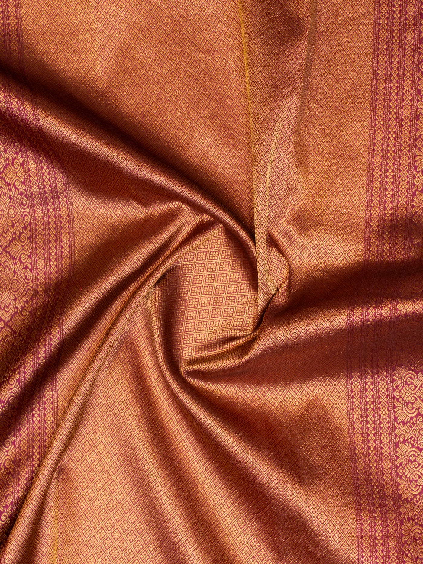 Mulberry purple brocade pure Kanchipuram silk saree