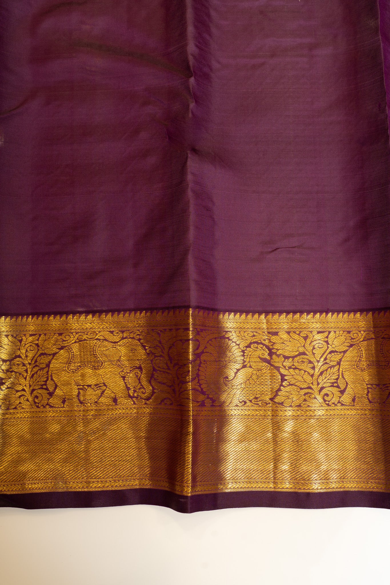 Ice blue and jamun checks pure Kanchipuram silk saree