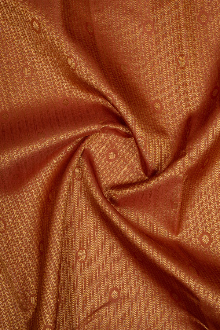 Rust Orange Brocade Pure Kanchipuram Silk Saree