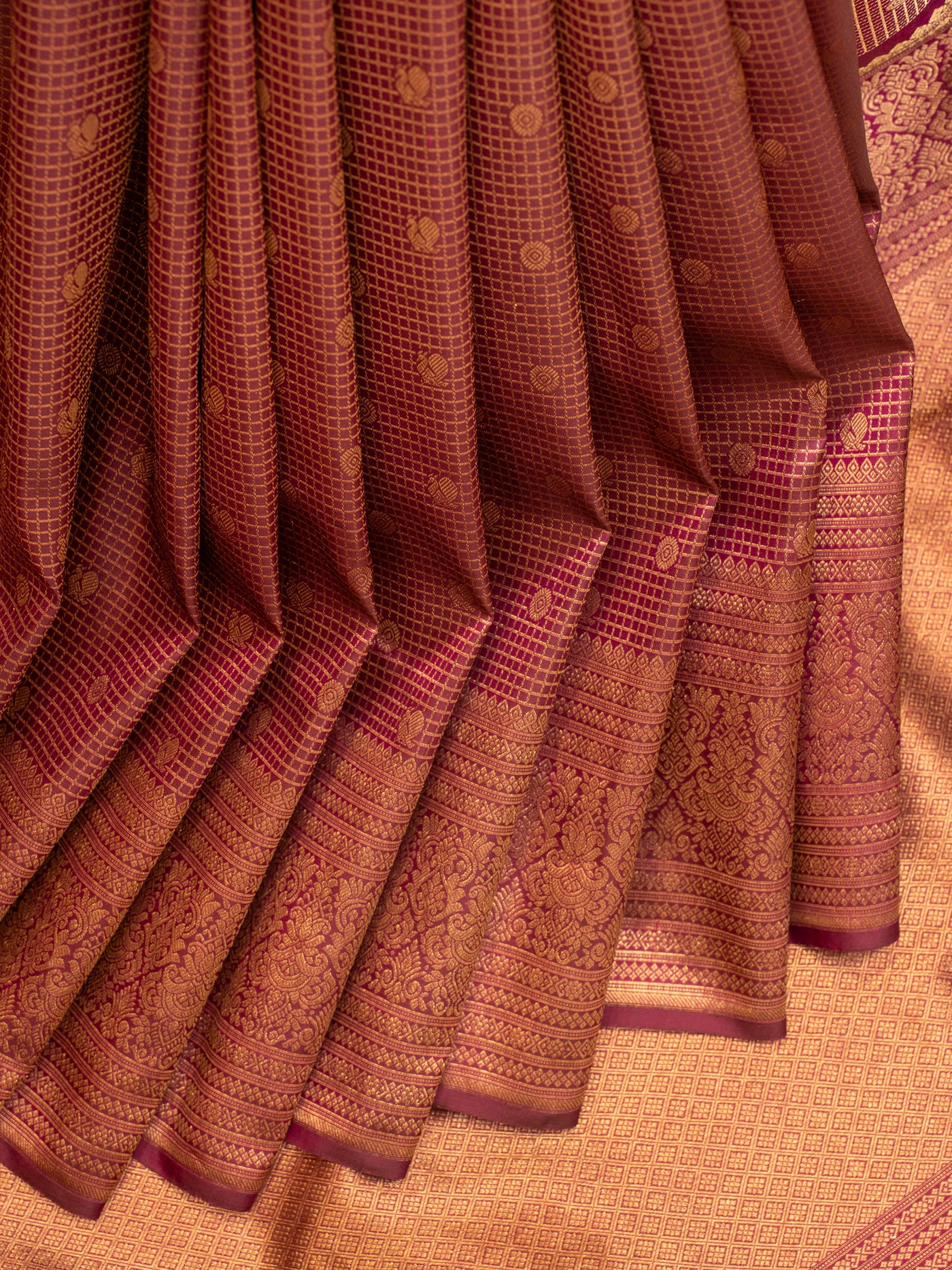 Mulberry purple brocade pure Kanchipuram silk saree