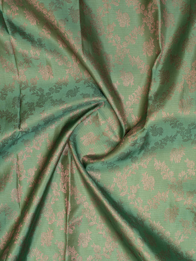 Jade green floral brocade pure Kanchipuram silk saree