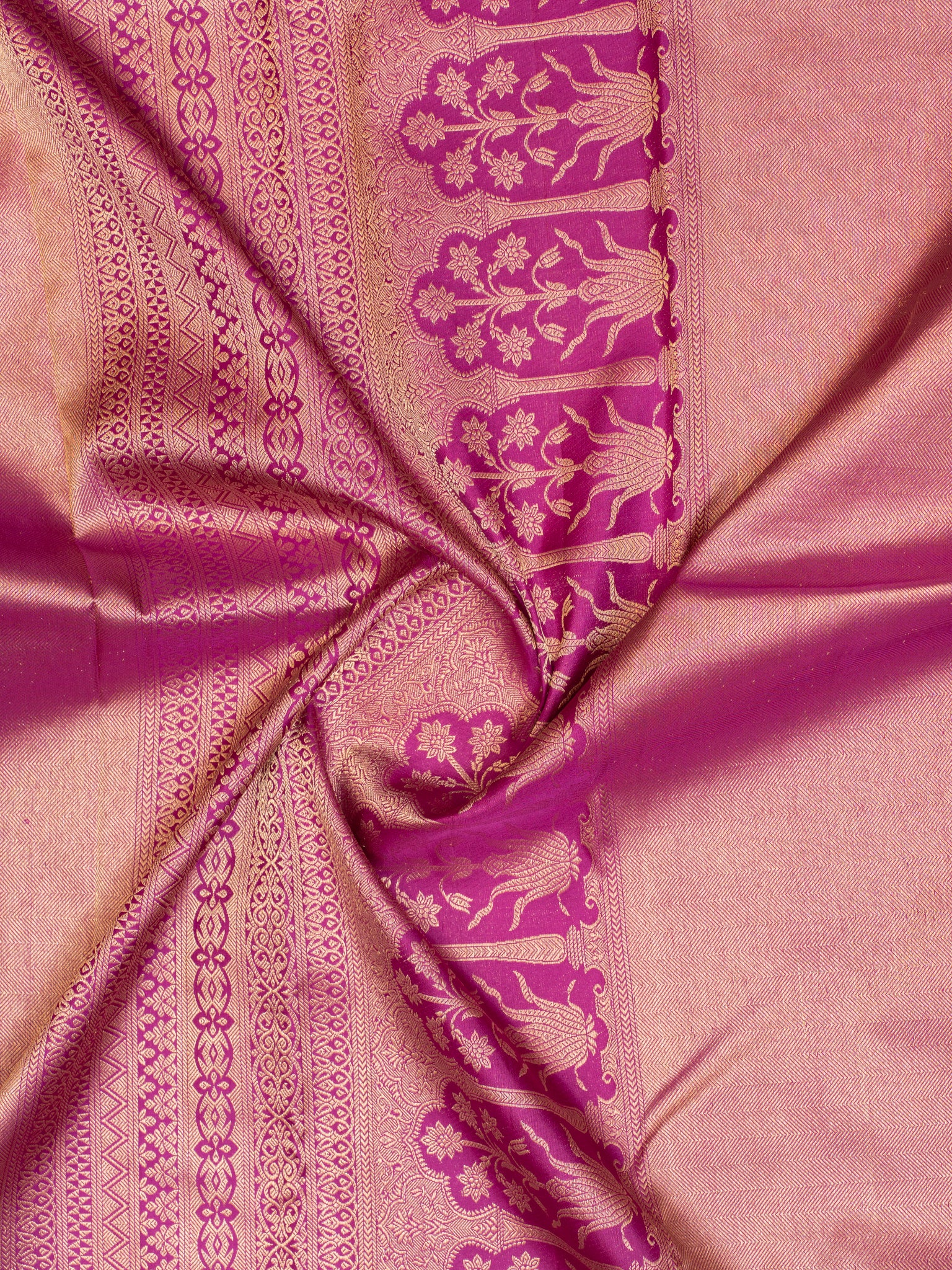 Magenta purple thilakam brocade pure Kanchipuram silk saree | Clio