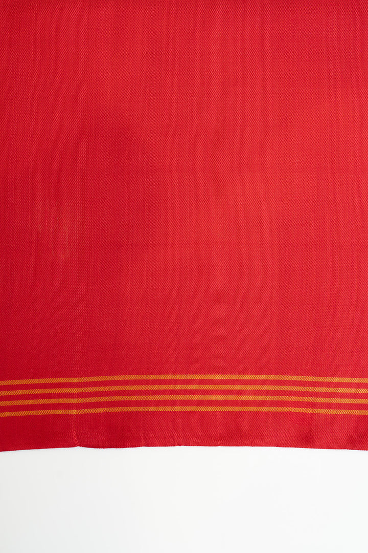 Cream and red pure ikat patan patola silk saree