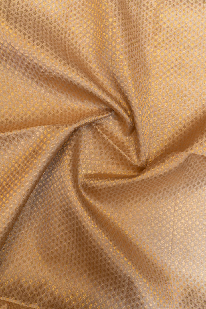 Peach and beige pure soft silk saree