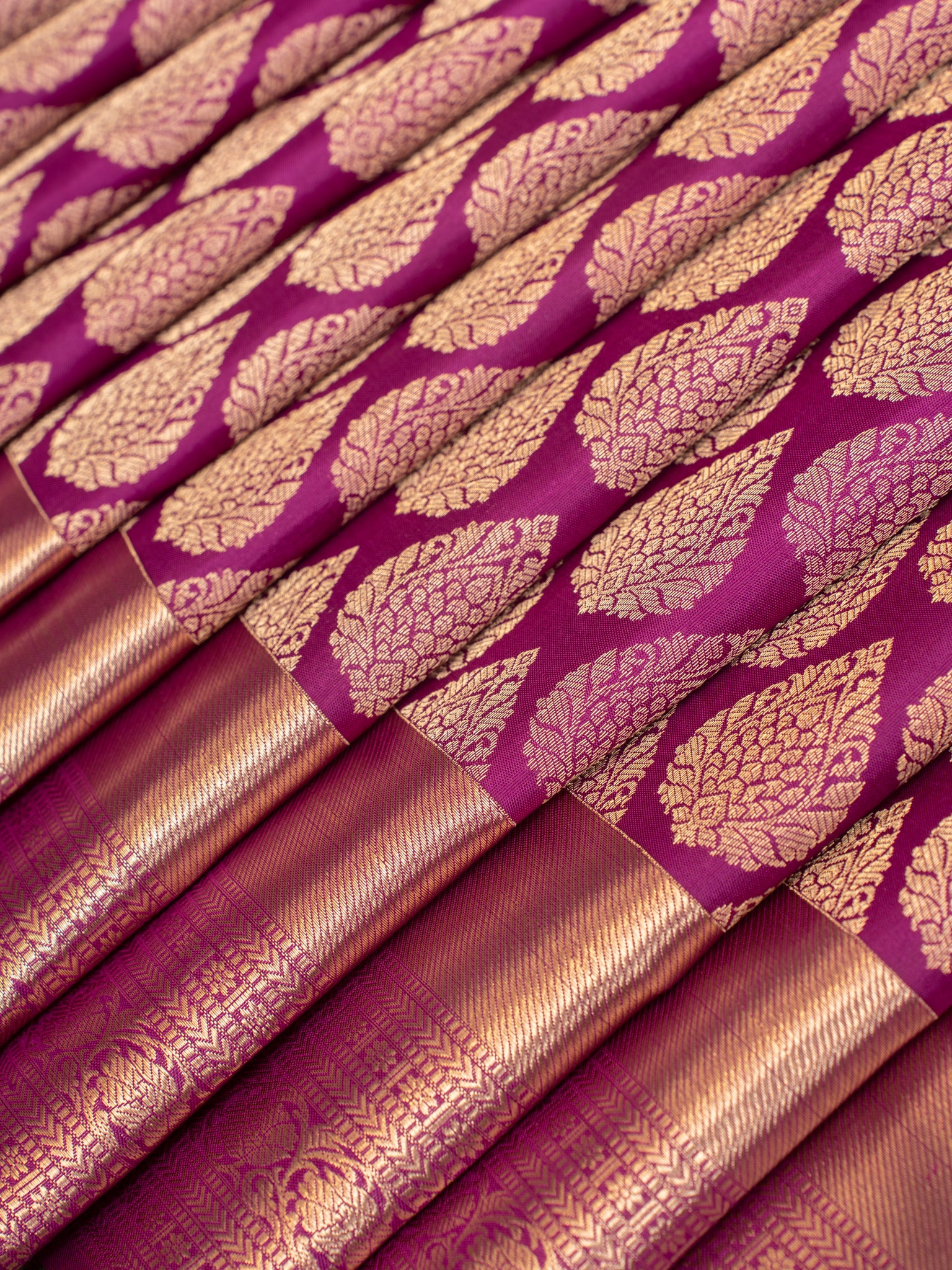 Magenta purple thilakam brocade pure Kanchipuram silk saree | Clio
