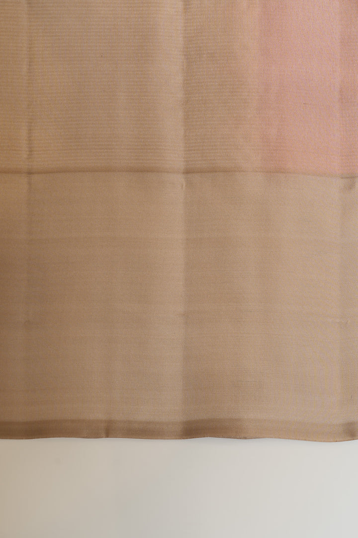 Peach and beige pure soft silk saree