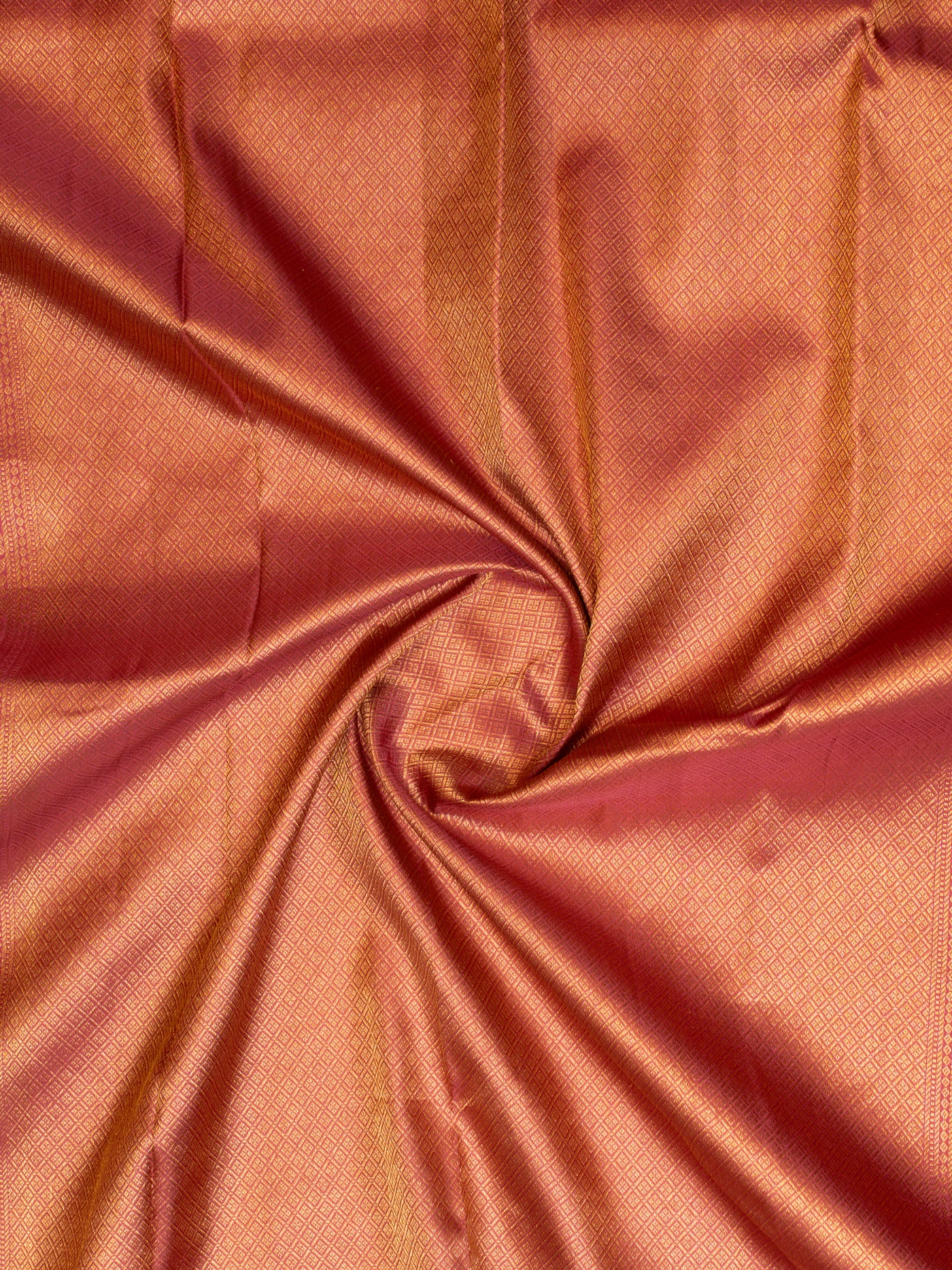 Rouge pink paisley brocade pure Kanchipuram silk saree