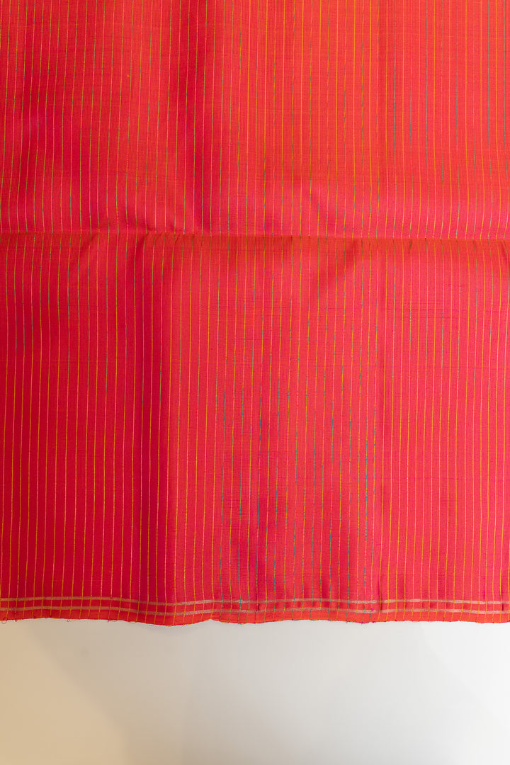 Ivory and peach pure soft silk saree
