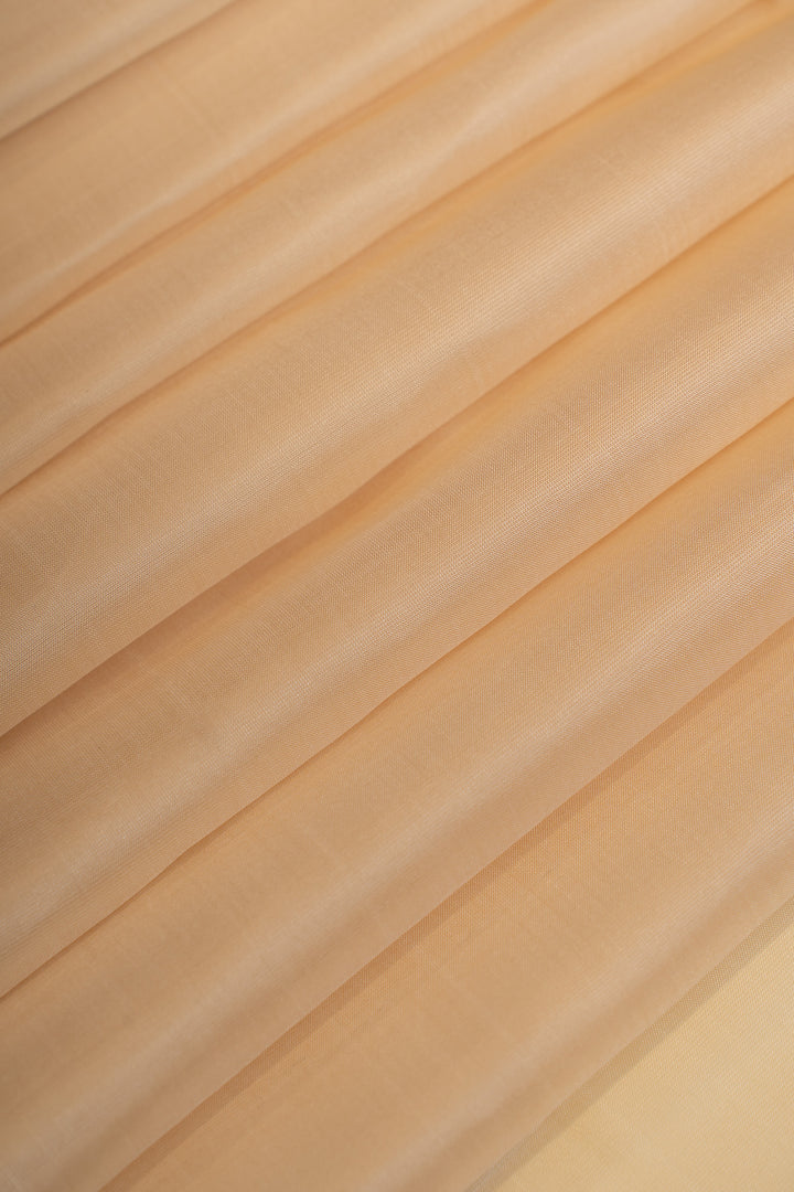 Ivory and peach pure soft silk saree