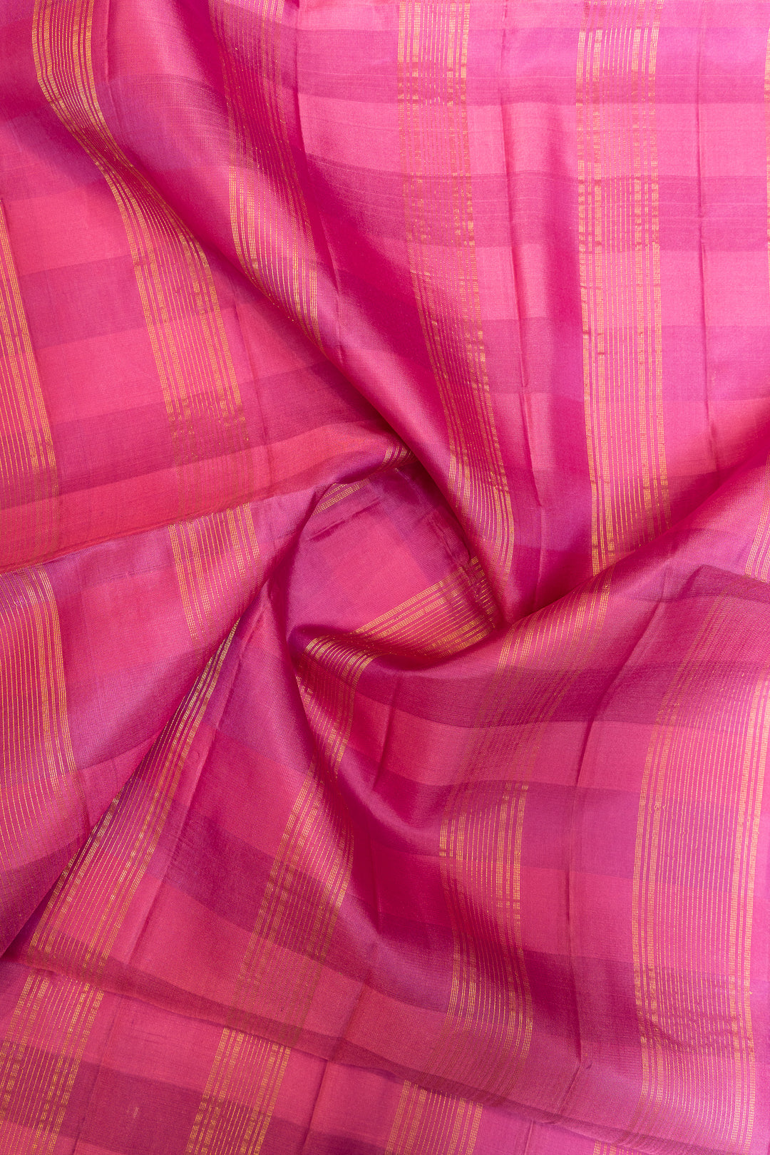 Pink and beige Dupian checks pure soft silk saree