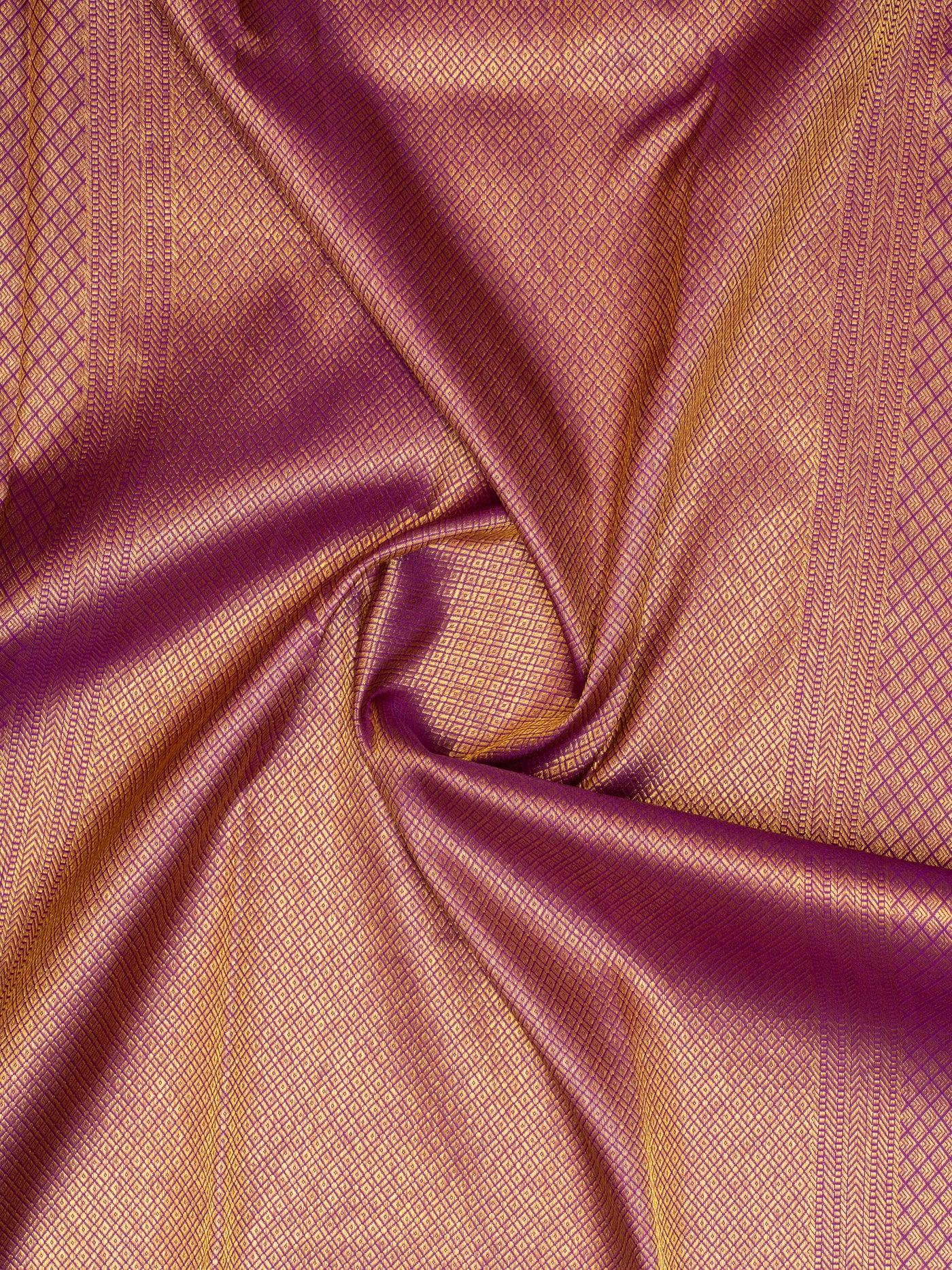 Aubergine purple zari brocade pure Kanchipuram silk saree