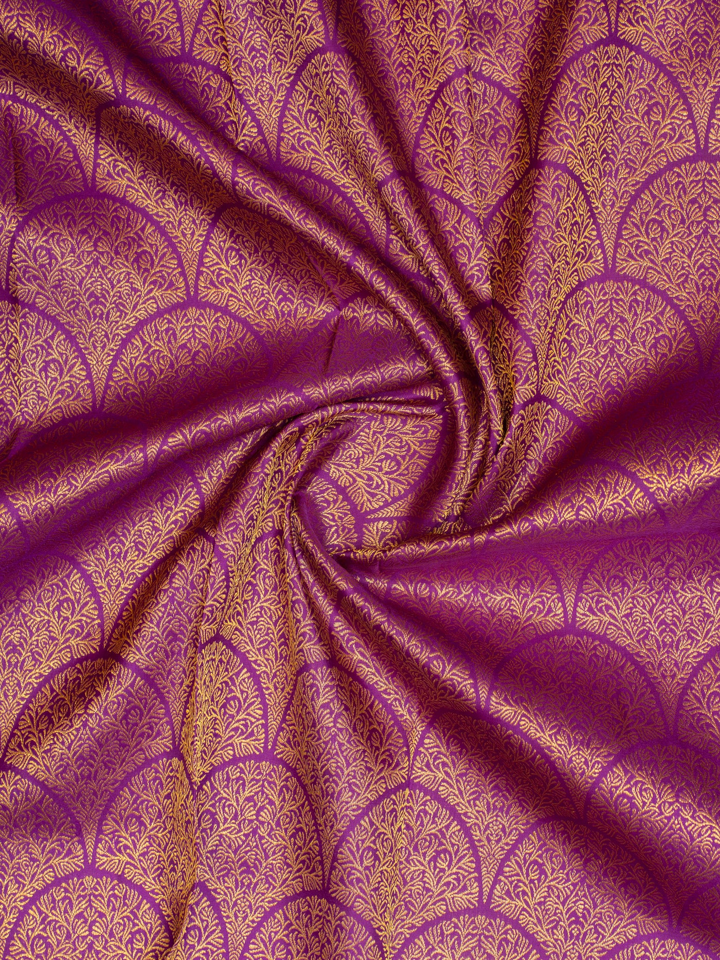 Aubergine purple zari brocade pure Kanchipuram silk saree