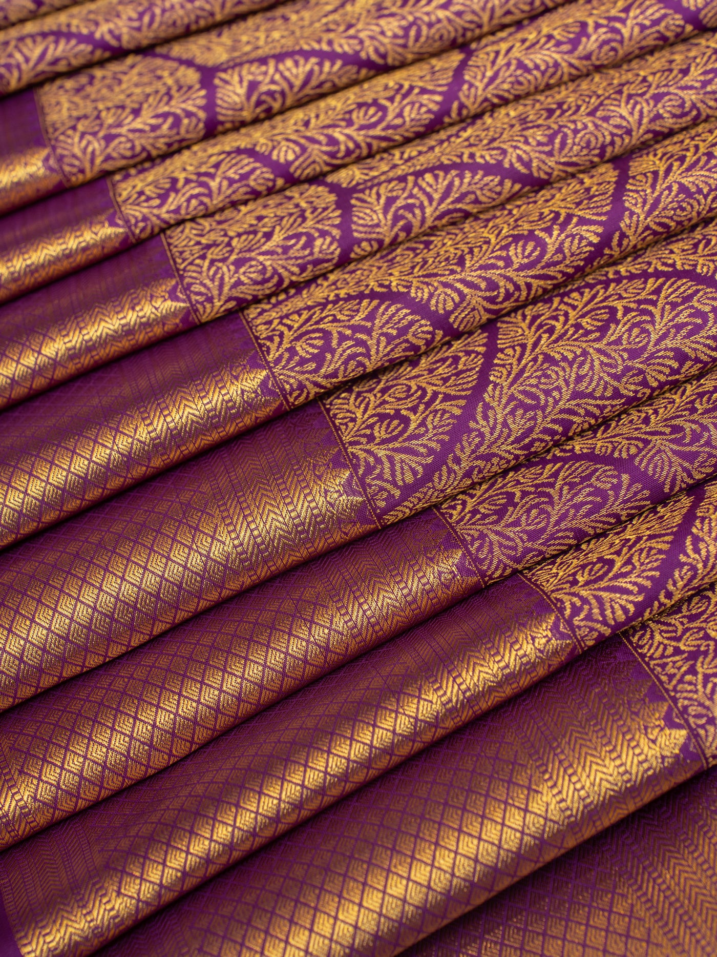 Aubergine purple zari brocade pure Kanchipuram silk saree