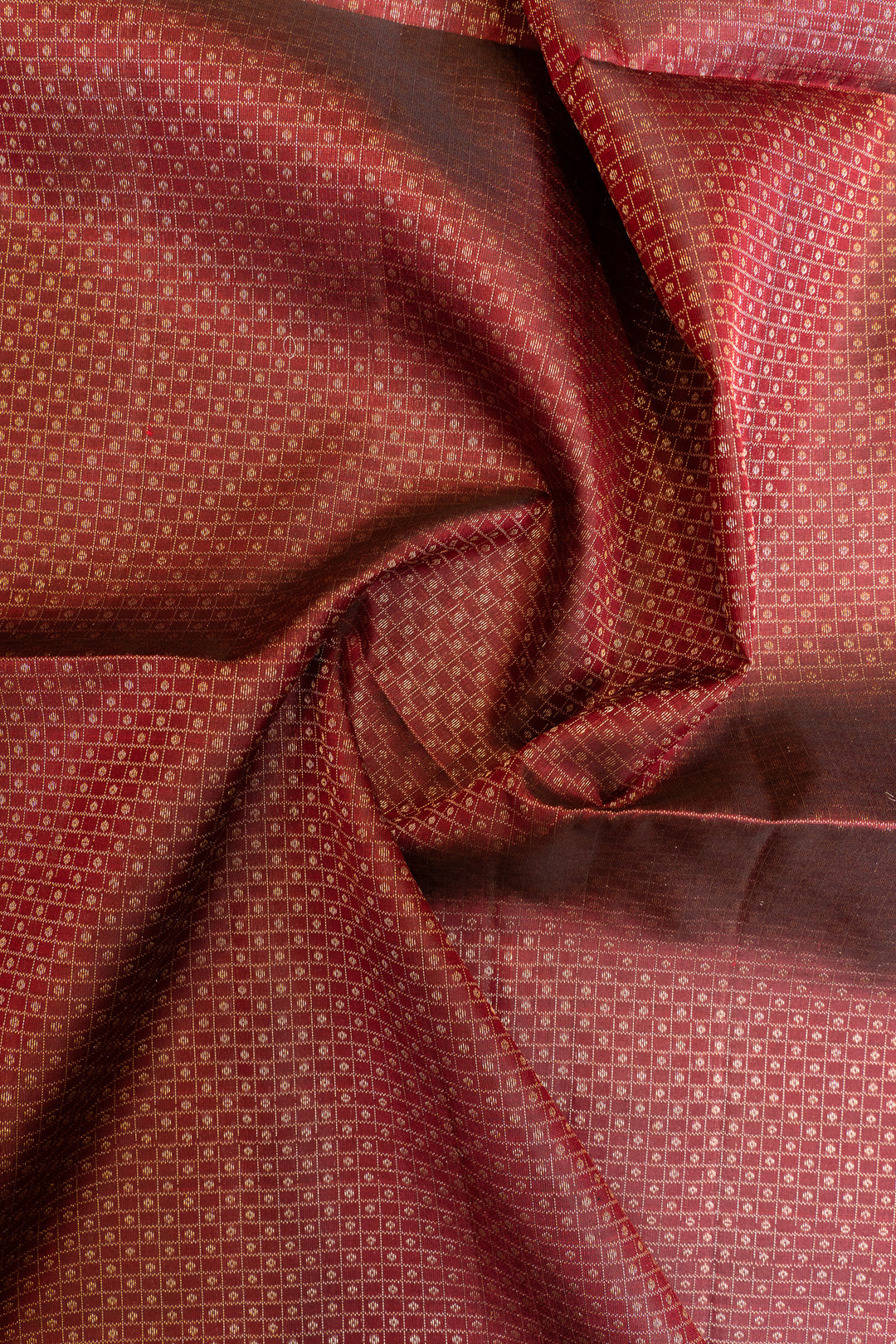 Maroon and yellow checks pure soft Silk saree