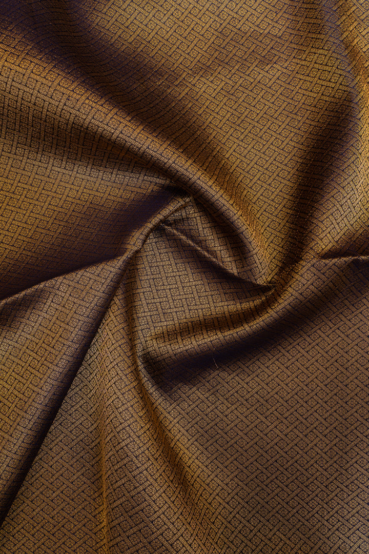 Beige and blue rettai pettu pure soft silk saree