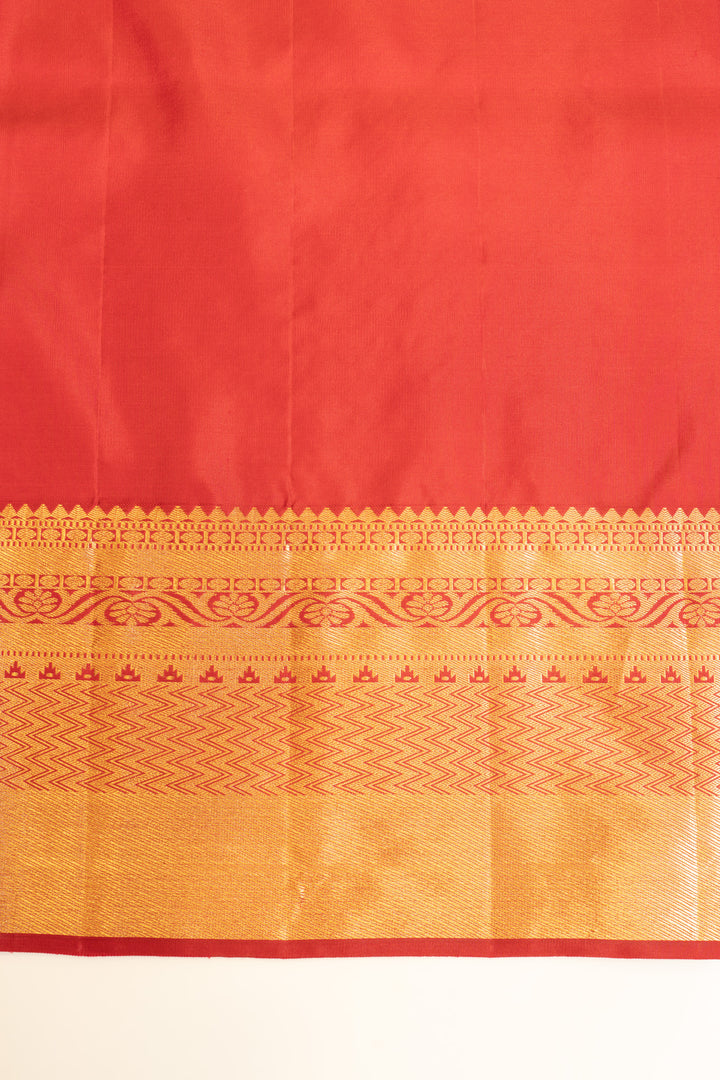 Maroon floral brocade pure Kanchipuram silk saree