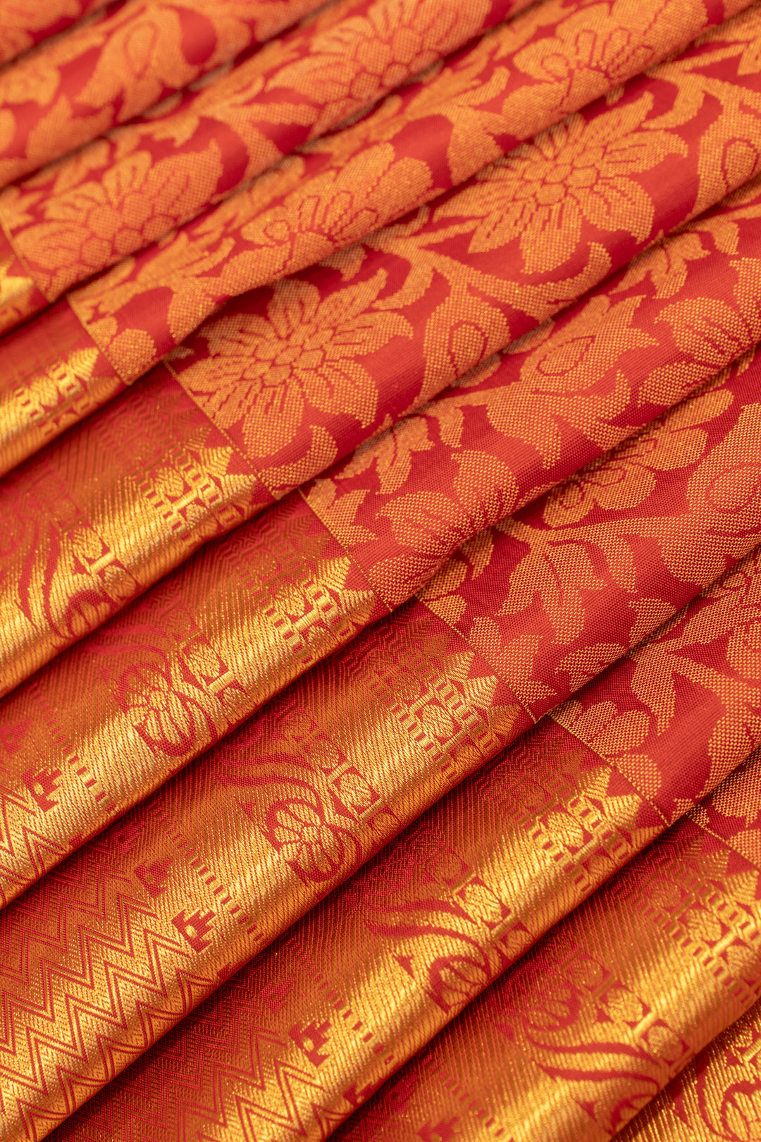 Maroon floral brocade pure Kanchipuram silk saree