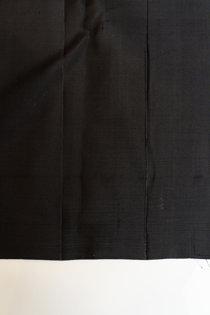 Grey and black brocade pure Kanchipuram silk saree