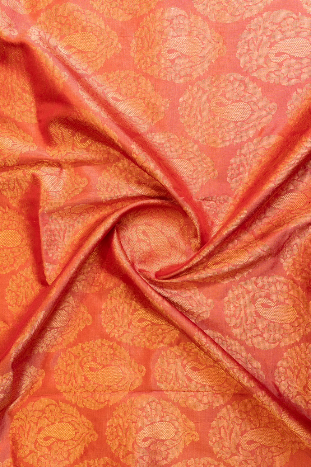Light pink paisley brocade pure soft silk saree