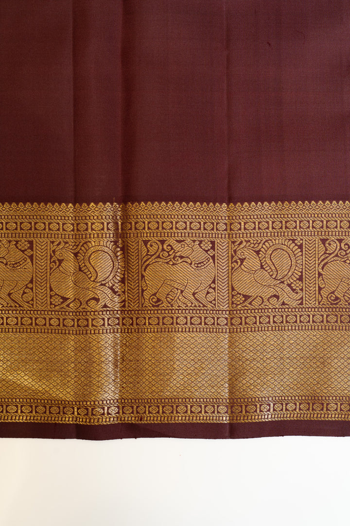 Platinum grey rational pure Kanchipuram silk saree