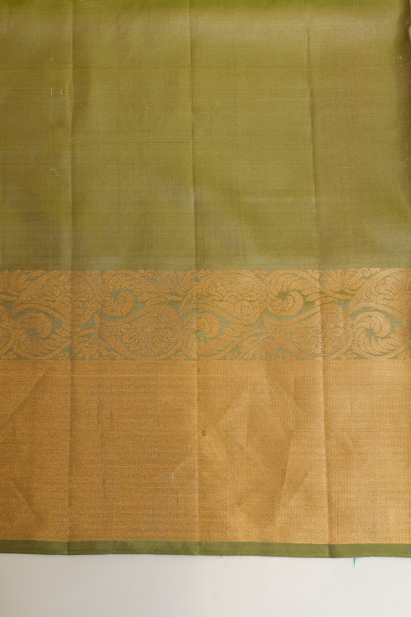 Elaichi green floral brocade pure soft silk saree